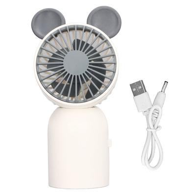 Handheld Fan White Mini Cartoon Cute Mouse Ear Shape Portable Handheld Fan Student Desktop USB