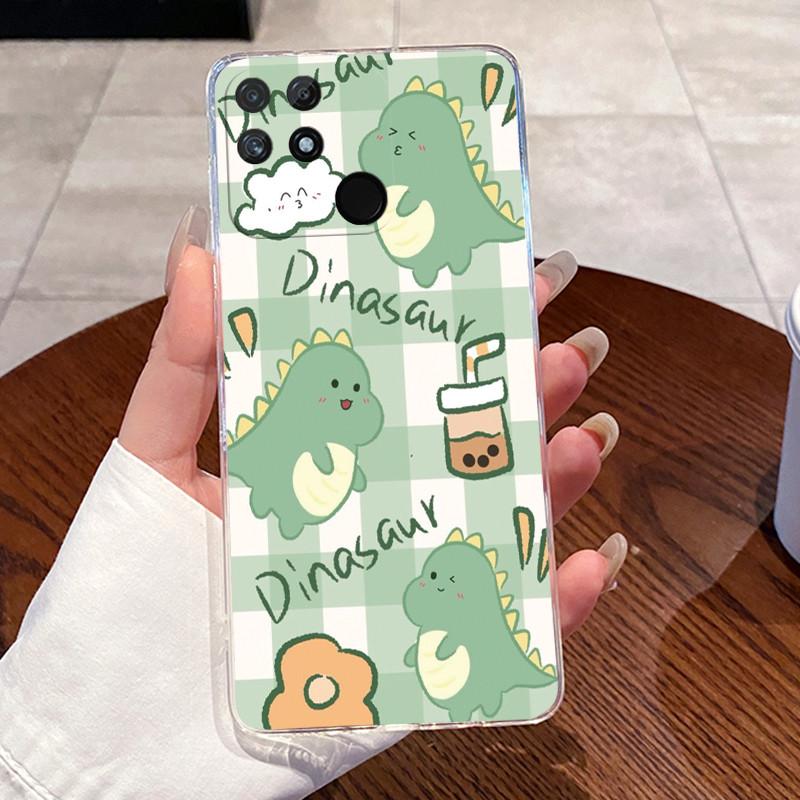 Casing For Realme Narzo 50A Fundas Capa Clear Silicone Jelly Soft TPU Back Cover Cute Rabbit Cat Dinasaur Phone Case Coque