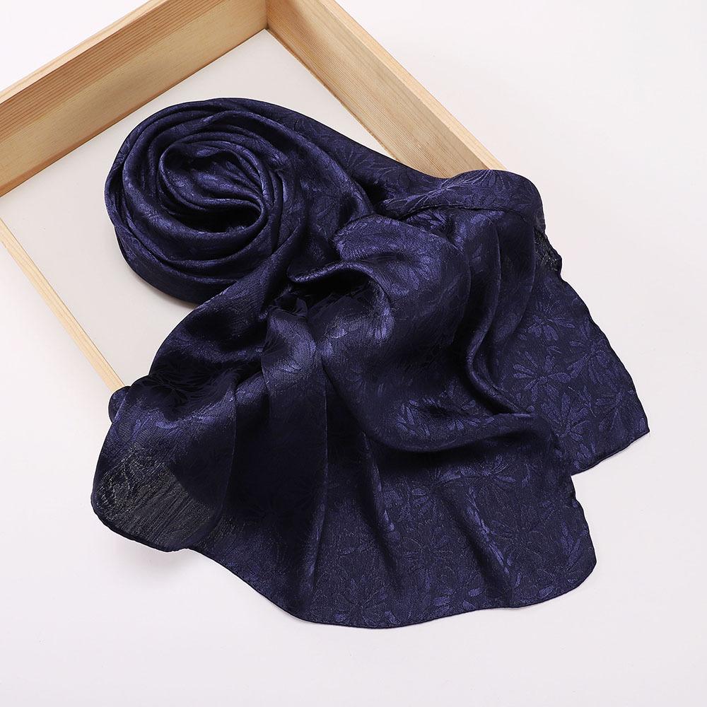 Elegant Women Silk Scarf Satin Solid Flower Wrap Shawl Sunscreen Bandana Hijab Mujer Scarve Pareo Beach Boho Headscarf Sweet New