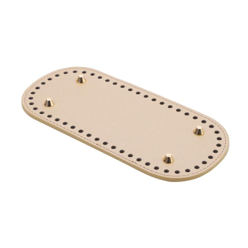 1-5Pcs Handmade Round/Oval Bottom PU Leather For Knitted Bag Wear-Resistant Accessories Bottom With Holes DIY Crochet Bag Bottom