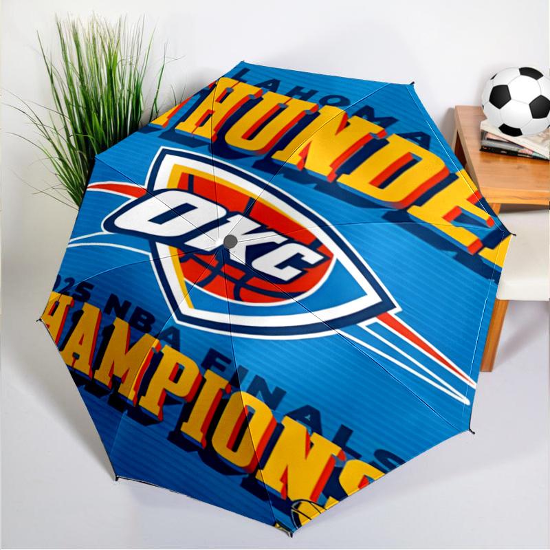 Thunder OKC Basketball Umbrella 8-Frame for Travel, Camping, Casual Lightweight Portable Umbrella, Essential for Every Family Holidays Gift