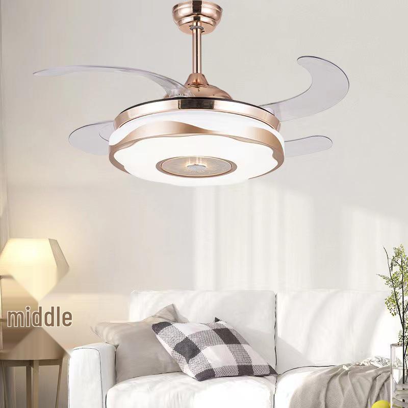42-Inch LED Ceiling Fan with Invisible Blades for Restaurant, Living Room, Bedroom - Enhanced Airflow
