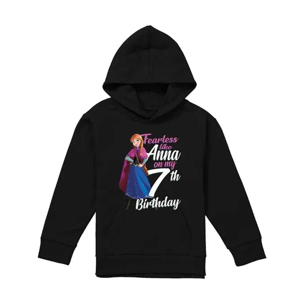 Frozen Childrens/Kids Fearless Like Anna 7th Birthday Pullover Hoodie