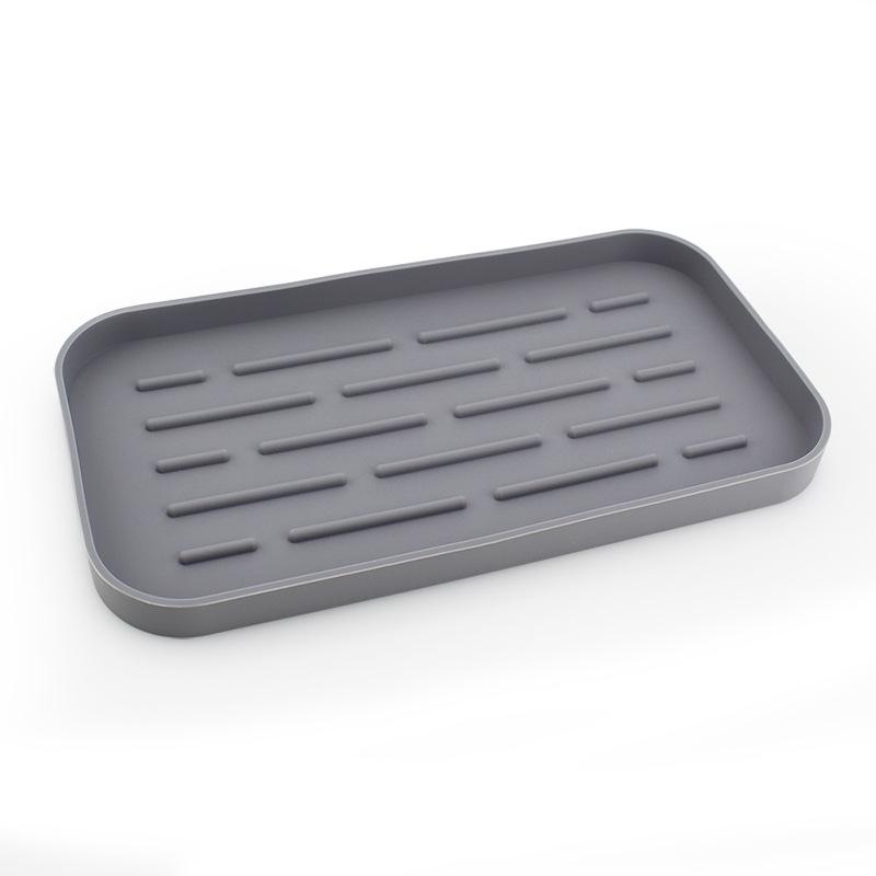 Silicone Draining Mat: Kitchen & Bathroom Sponge and Soap Holder  