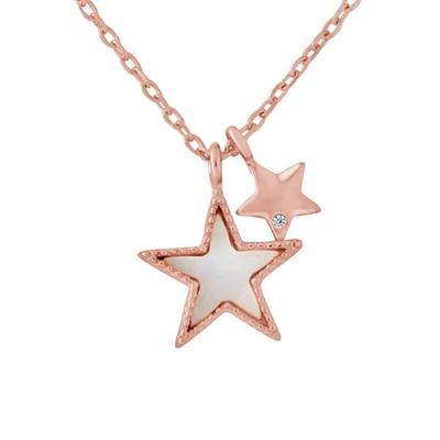 LOVA LOLA VAN DER KEEN - Star Necklace - Prestige Jewelry - Synthetic Diamond - 925 Sterling Silver Rose Gold Color - Bi