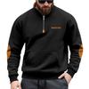New Autumn/Winter Heavyweight Fleece-Lined Men's Patchwork Zipped Stand-Up Collar Sweatshirt for Outdoor Sports
