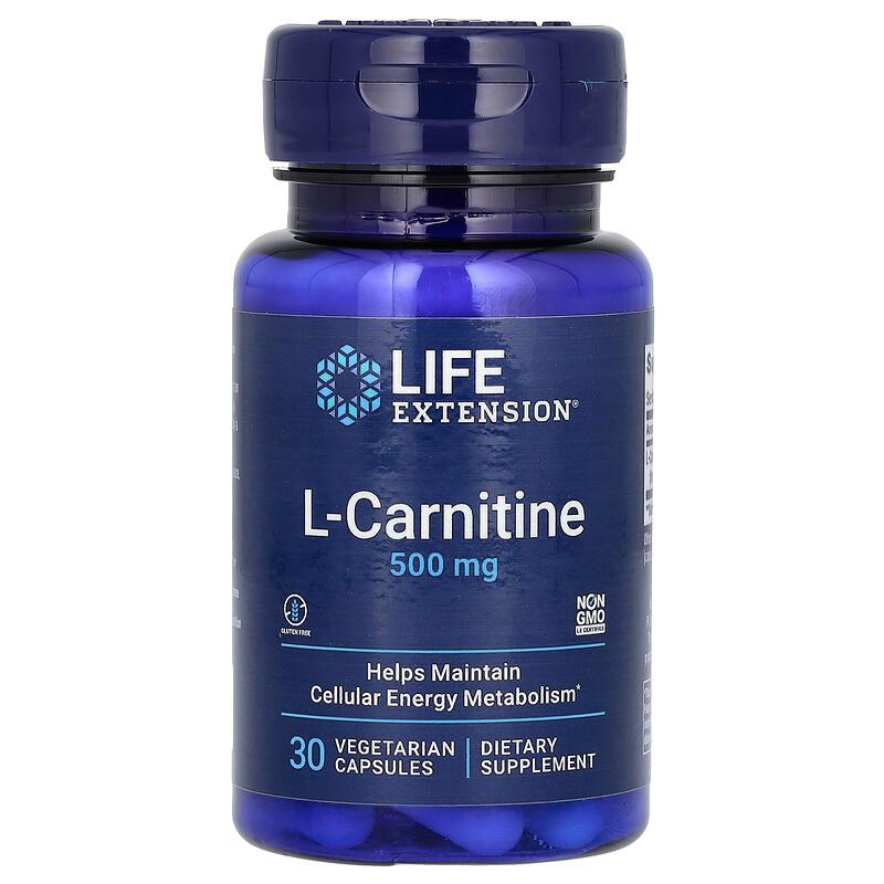 L-Carnitine, 500 mg, 30 Vegetarian Capsules