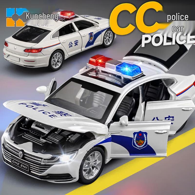 Модель-игрушка из сплава полицейской машины Volkswagen CC