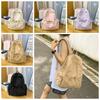 Sweet Nylon Lightweight Backpack Solid Color Travel Shoulders Bag Bow Wrinkle Backpack  Women
