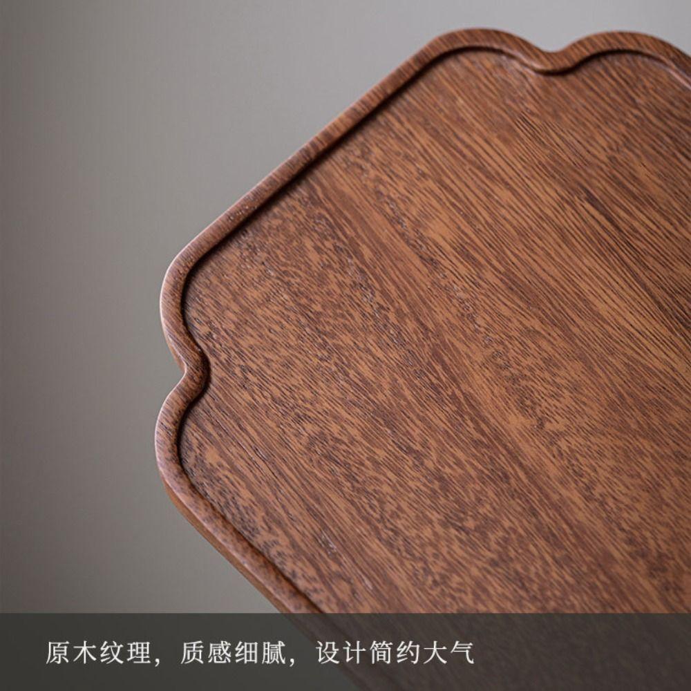 Walnut Tea Tray Round Wooden Tea Tray Plate Retro Serving Platter Tray  Tea
