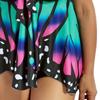 Übergröße Damen Schmetterlingsdruck Hohe Taille Blouson Tankini Stilvolle Bademode für Jeden Anlass