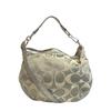 F13707 2way Handbag Signature Canvas Shoulder Bag Silver Canvas Women Used