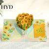 Handmade Greeting Card Foldable 3D with Envelope Decorative Artistic Birthday Gift Fly-out Holiday Blessings Message Space