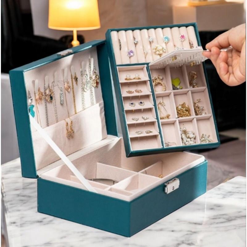 Jewelry Box Green Case Organizer Women' Fashion Box