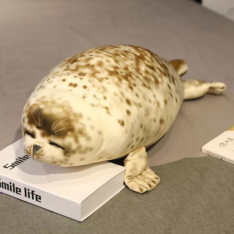 Große Kawaii Seehund Plüschtiere Weiches Meerestier Niedliche Robbe Stofftier Für Kinder Geschenk Schlafkissen 3D Neuheit Spielzeug