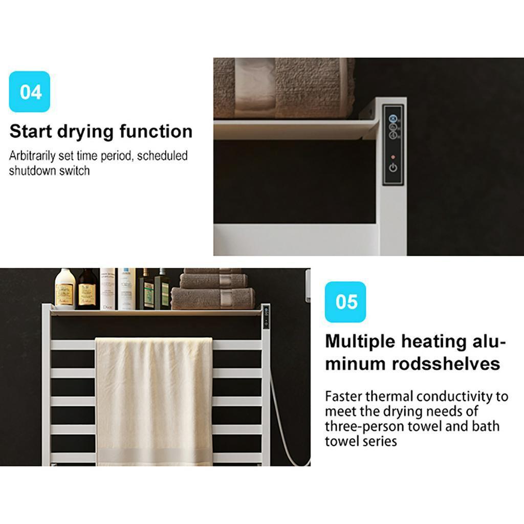 220V / 50Hz Bathroom Fittings Electric Heated Towel Rack Stainless Steel Sterilizing Smart Towel Dryer 70W