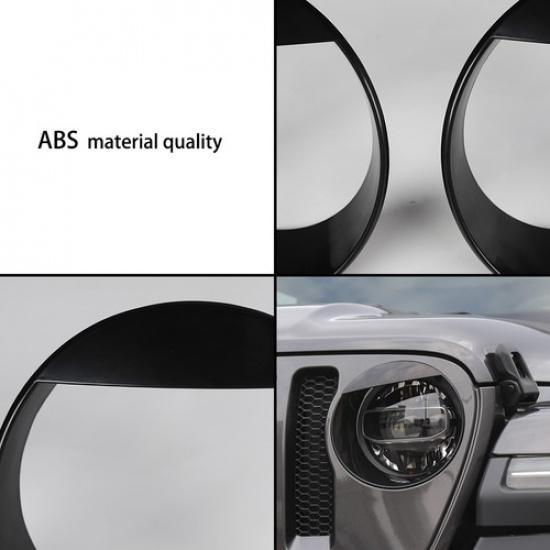 Front Headlight Bezels Bumper Side Decor Trim Cover  For Jeep Wrangler JL 2018+