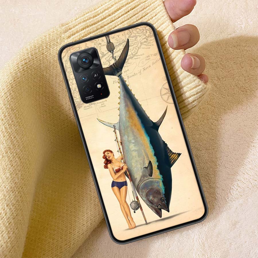 Ocean Sports Fishing for Tuna Phone Case For Redmi Note 13 14 15 Pro Plus 12 13C 12C 15C 9 10 10C 9T 9C 9A TPU Soft Cover Clear