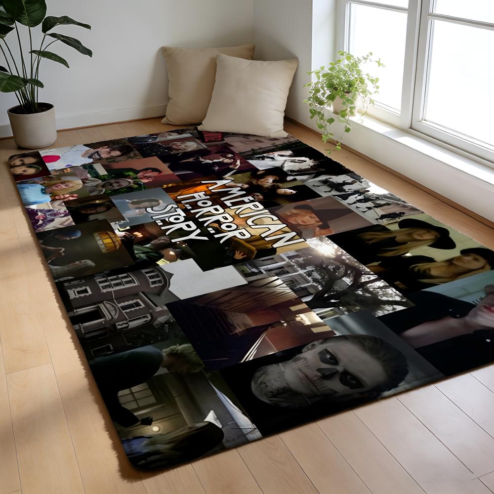 A-AHS American Horror Story TV Movie Floor Mat Soft Flannel Floor Mat Non-Slip Absorbent Rug For Home Bedroom Bathroom