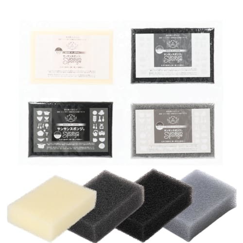 Sansan Sponge Set of 4 Kitchen Sponges for Dishwashing, Bath, and Microwave Areas. Incredibly Draining and Foaming. Durable and Long-Lasting. Kitchen