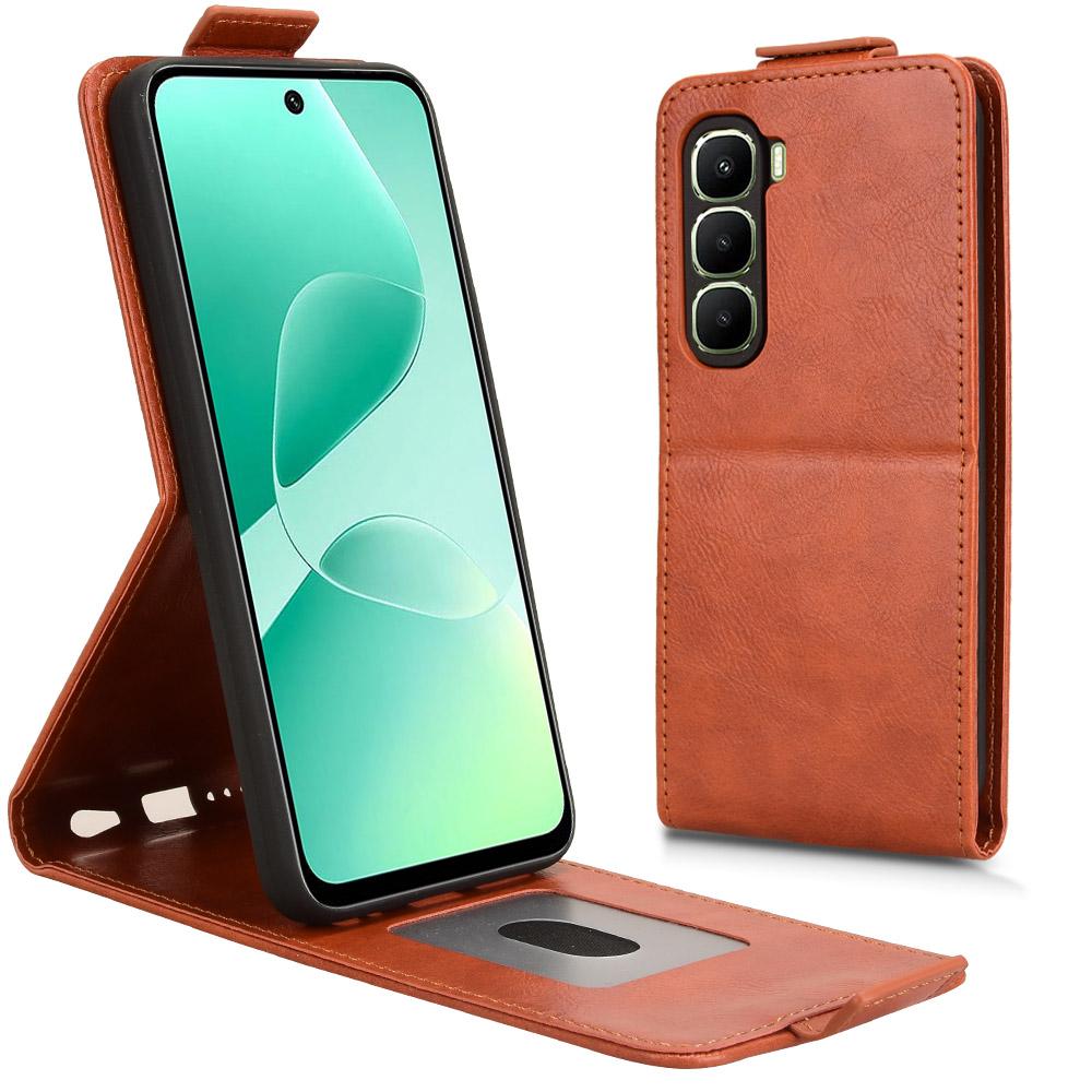 For Infinix Hot 60i 4G/Hot 60 5G Stand Case Magnetic Clasp Vertical Flip Leather Phone Cover with Card Holder