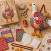 DIY Patchwork Tissue Box Cover Kit, Farm Animal Shape, Beginner-Friendly Sewing Material Set, Tissue Holder for Beginners Home Decor
