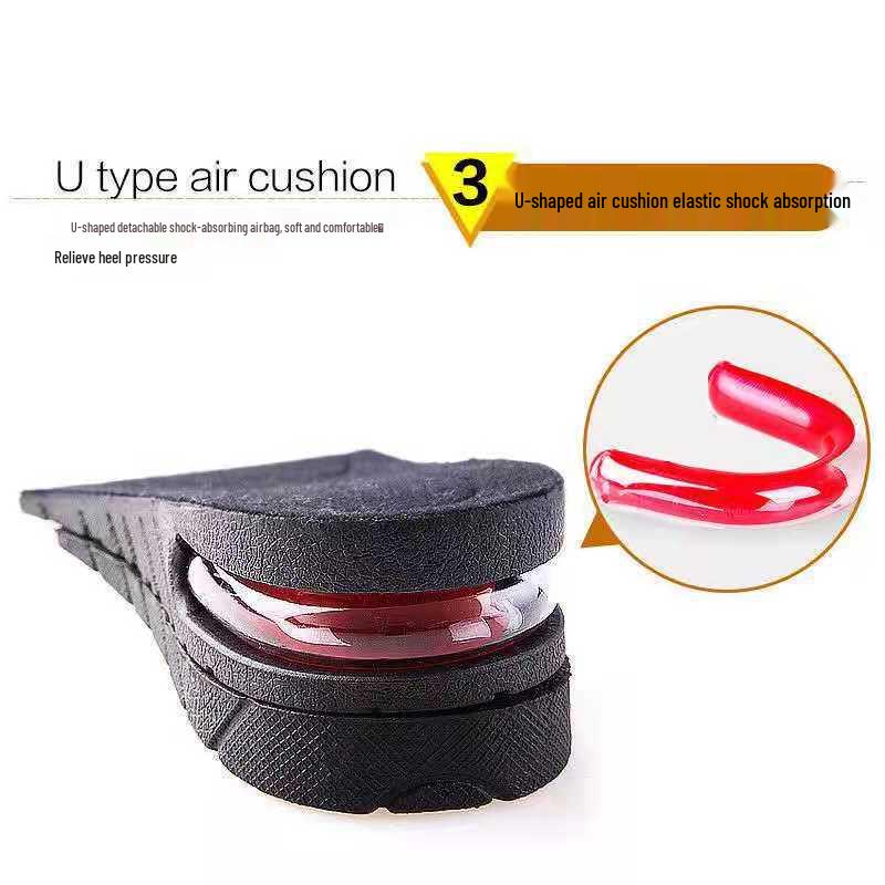 Adjustable Height-Boosting Insoles: Air Cushion, Shock-Absorbing, Unisex, Ideal for Sports or Martin Shoes