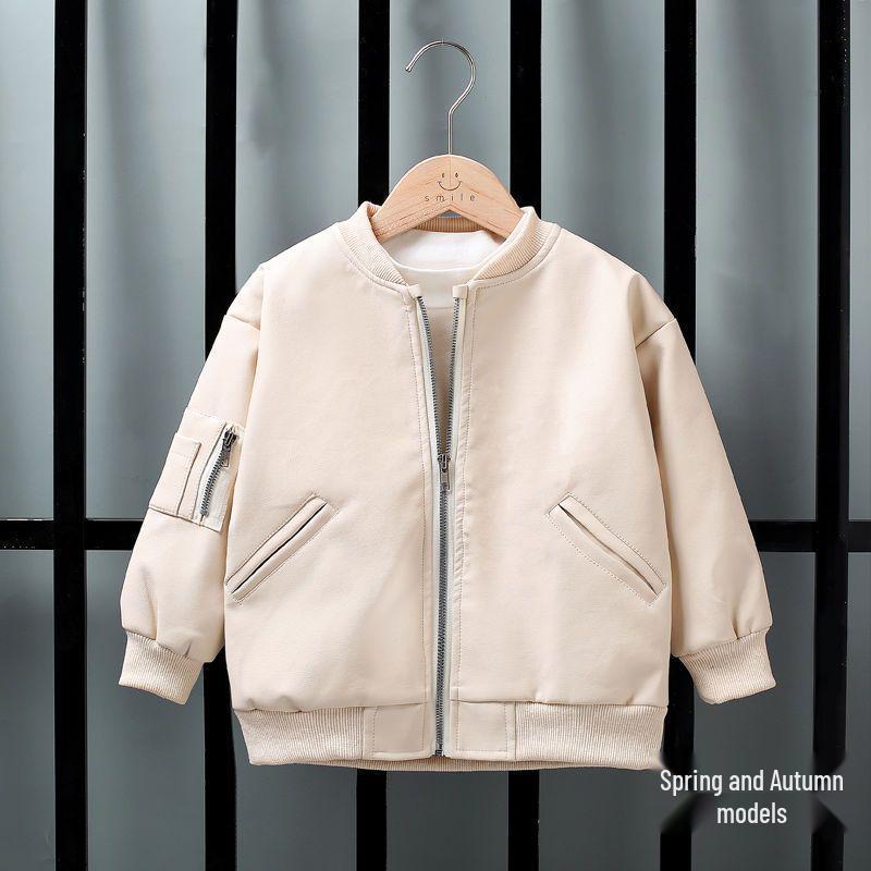 Kinder Baumwollgepolsterte Kunstlederjacke, Herbst/Winter 2025, Kleinkind Zweiteiler-Stil für Jungen und Mädchen.