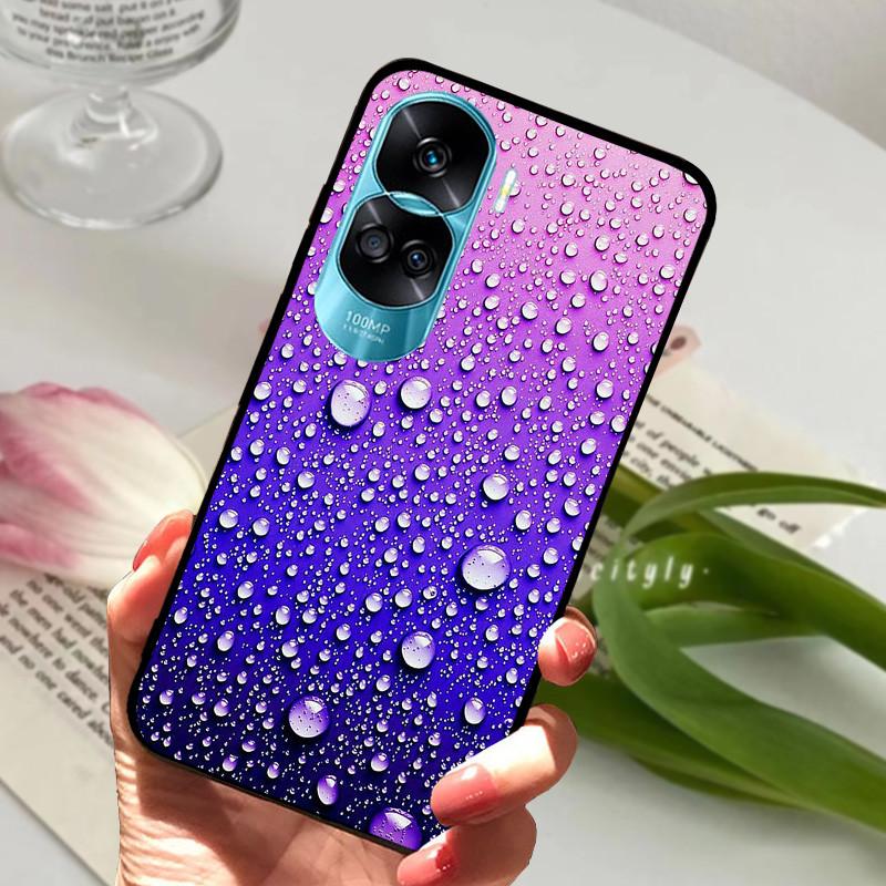Voor Honor 90 Lite Honor90 Pro 5G Hoesje Siliconen Zacht Geschilderd Zwart Bumper Funda Coque voor HONOR 90 Pro 90Lite Beschermtas