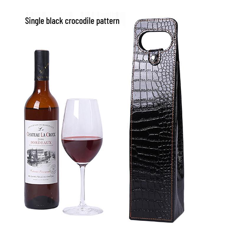 Borsa Portabottiglie da Vino in Pelle - Scatola Regalo Singola o Doppia