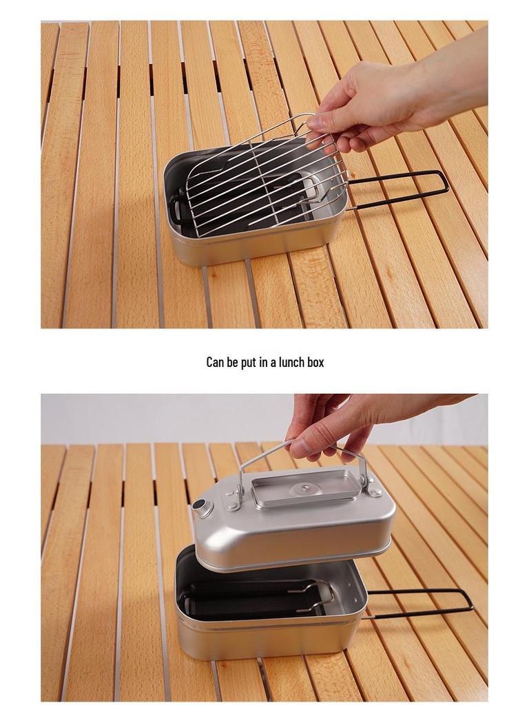 Kompakte Antihaft-Falt-Camping-Bratpfanne - Ideal für Outdoor-Kochen und Grillen