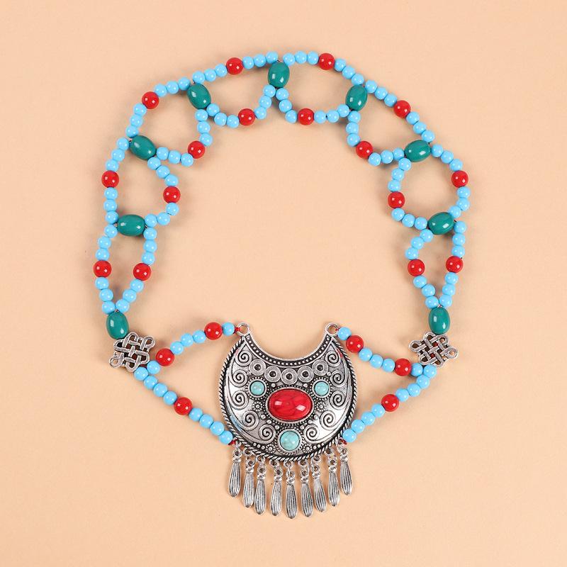 

Тибетский Экзотический Стиль Ретро Головной Убор Женский Богемный Подвеска на Лоб и Бровь Фотография для Путешествий Стиль Сицзана Цепочка на Лоб