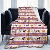 Dachshund Blanket Cover Dogs Animal Flannel Throw Blanket Summer Air Conditioning Portable Ultra-Soft Warm Bedsprea