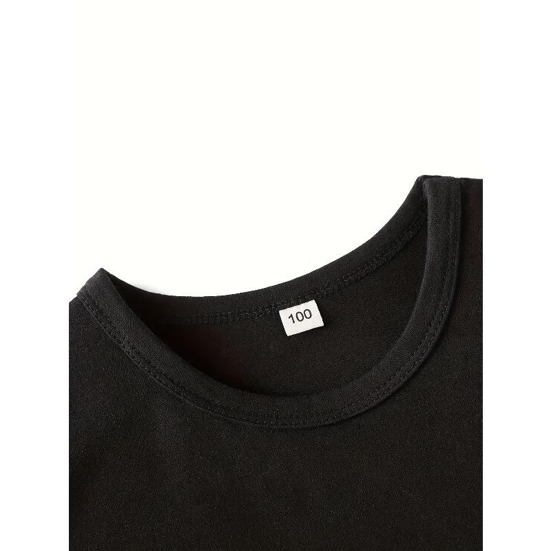 European Size Girls Round-neck Short-sleeved T-shirt with Unique English Patterns
