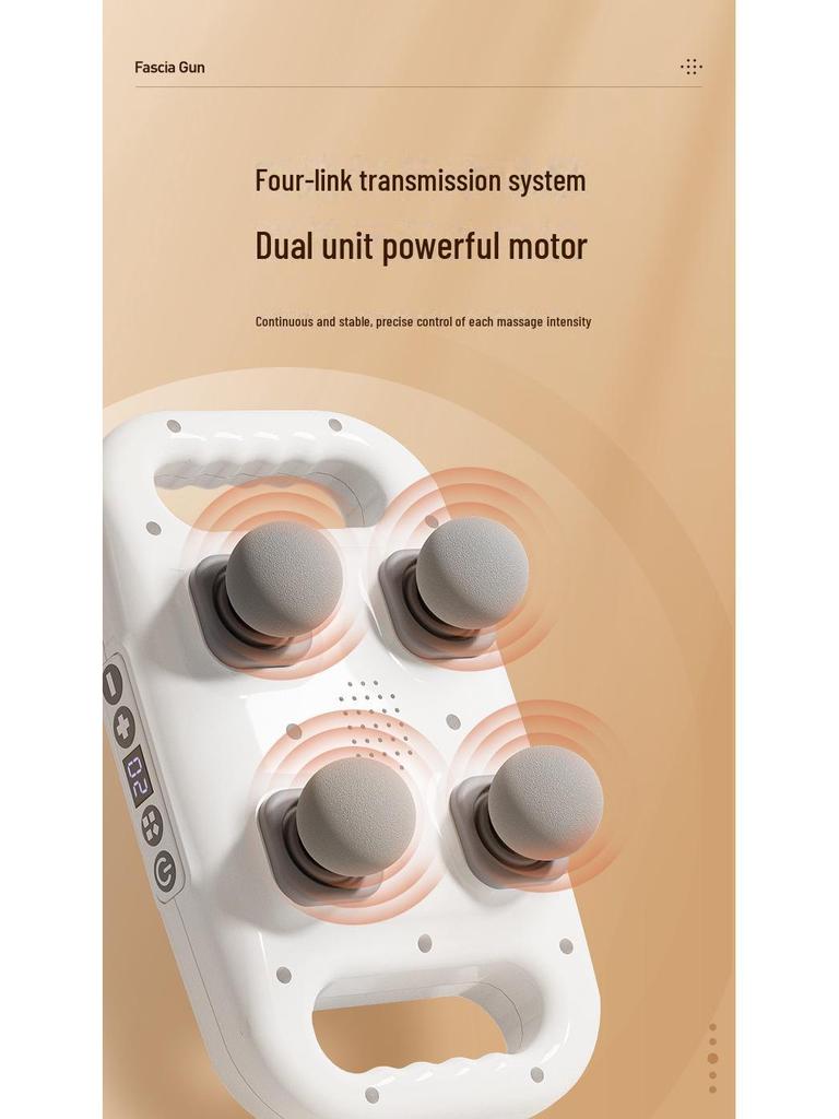 High-Power Rechargeable Muscle Relaxation Massager with Four Heads