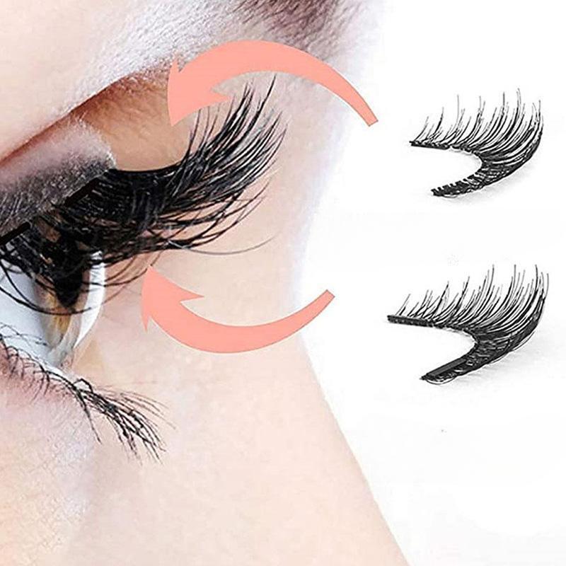 1PC Magnetic Eyelashes Handmade 3D Natural Magnetic False Eyelashes Reusable Magnetic Eyelashes Tweezers Set 2024 New