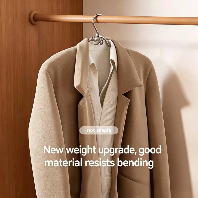 Adjustable 2 In 1 Cloth Hangers with Clips Heavy Duty Non-Slip Jeans Skirt Hangers for Home Wardrobe Storage