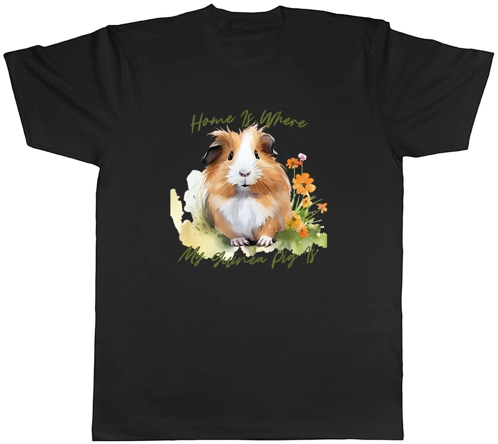 Love Guinea Pigs Mens T-Shirt Home is where my Guinea Pig is Tee Gift XL