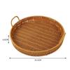 Plastic Imitation Handwoven Rattan Basket with Handle Wicker Basket  Food Storage