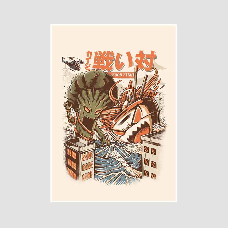 Japanese Food Guide Retro Posters Funny Noodles Poster Mural Wall Art Prints White Paper Art Painting Room Decoration Pictures Home Decor