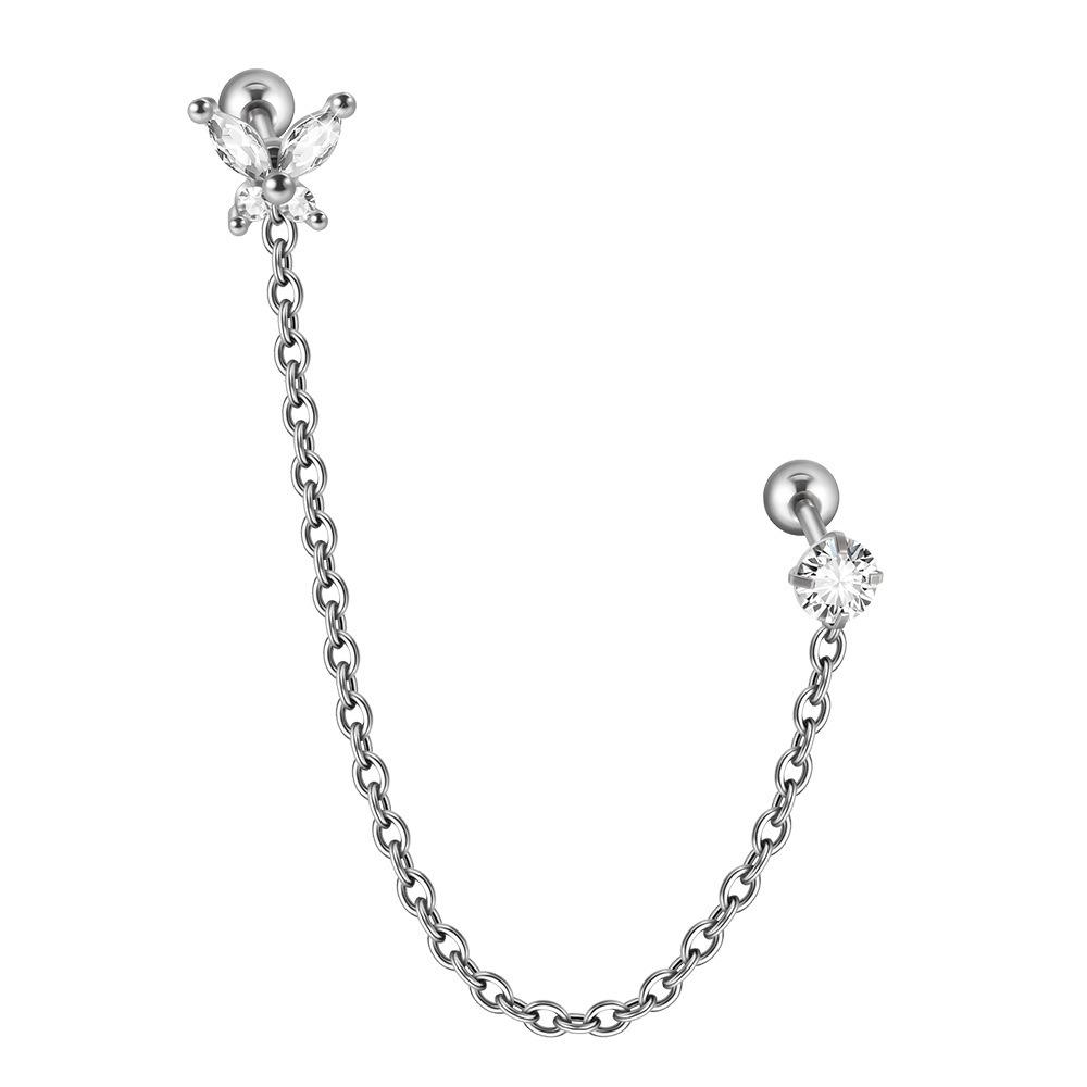 Steel Piercing Earring Zircon Helix Piercing Fashion Tragus Piercing Gift