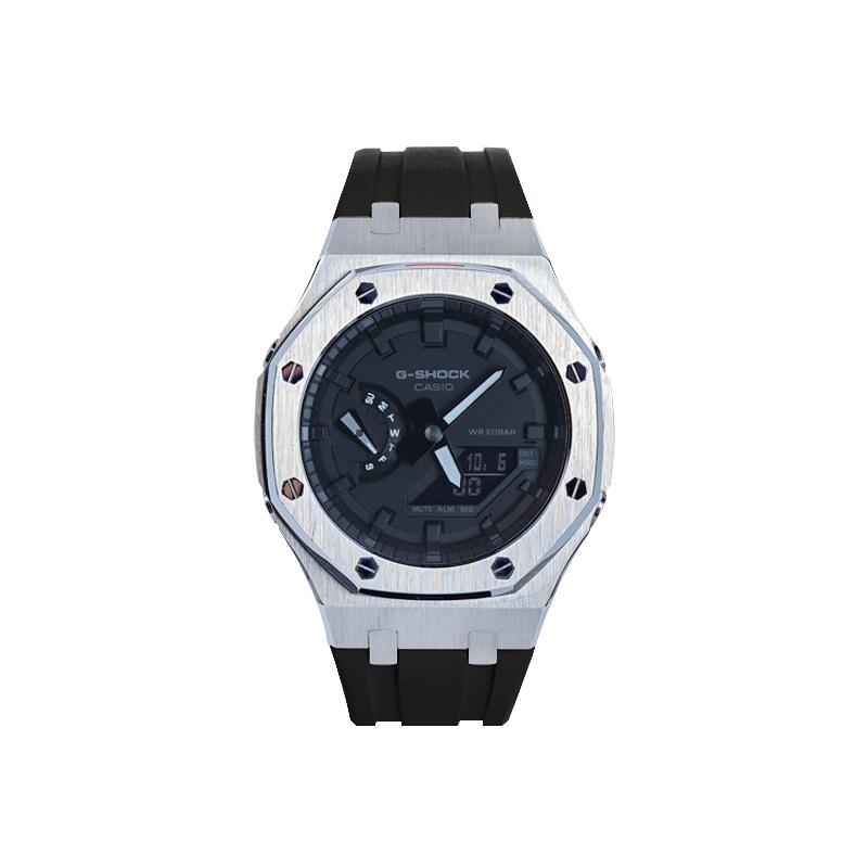 CASIO Men Liquid Crystal/Analog Dual Display Series Black Watch GA-2100-7A-