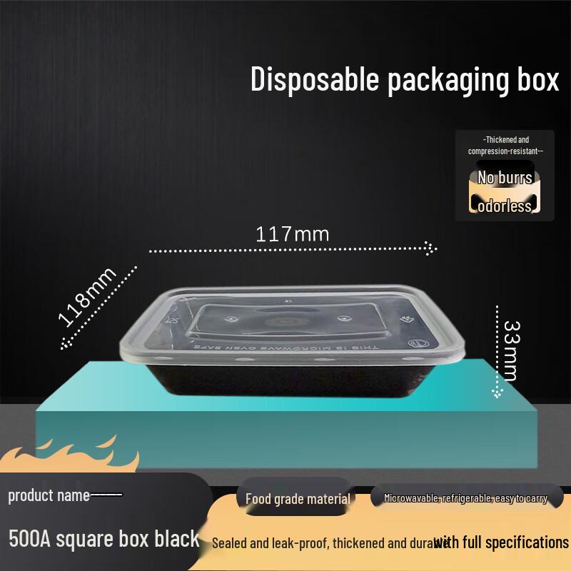 LvKangChu 500ml Disposable Square Meal Box