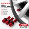 TR43E 4PCS Aluminum Tire Valve Stem Set Corrosion-Resistant Tubeless Rim Air Valves with Rubber Seals for Car Wheels Kit Stem Caps1