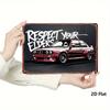 Racing Car Retro Style Metal Decorative Painting for Garage Room Decor