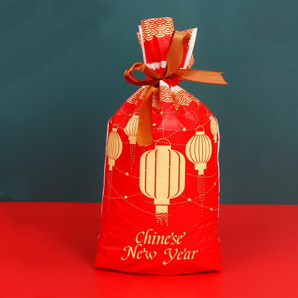 50Pcs Snack Candy Packing Bag New Year Drawstring Gifts Bag Fashion Cookie Biscuit Package  New Year
