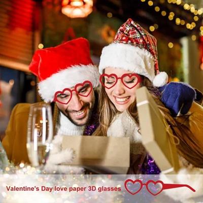 36pcs Valentine Day Heart Glasses Elegant Paper Eyeglasses Ornament for Party and Event Stylish Photography Props