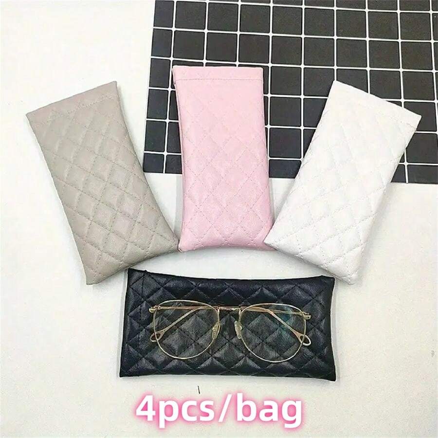 1pc/2pcs/3pcs/4pcs/8pcs Unisex Portable Compressed Eyeglasses Case - PU Leather Multi-Function Storage Bag For Glasses, Phone, Coins, Eye Mask