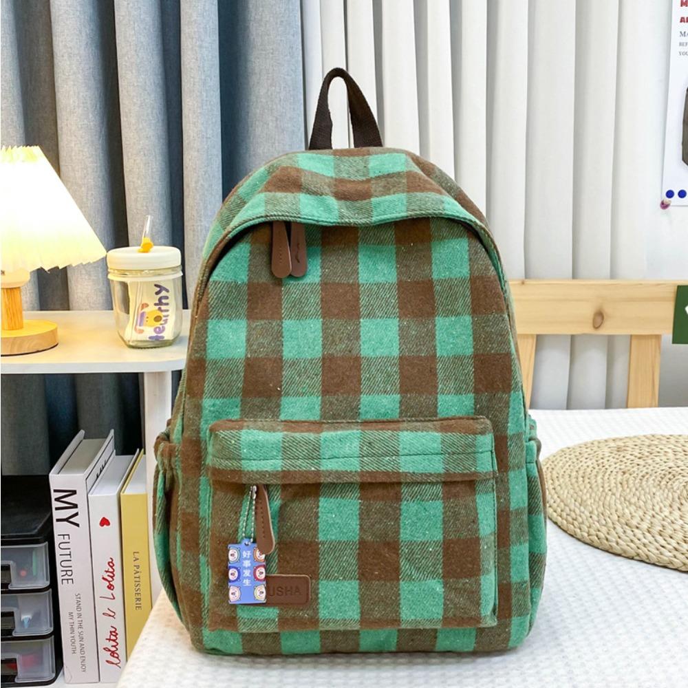 Retro backpack junior high school college student schoolbag women's new casual backpack niche large capacity