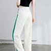 Spring Summer Sweatpants Jogger Women Wide Leg Pants Retro High Waist Side stripesElastic Woman Pant Black White Loose Long Trouser